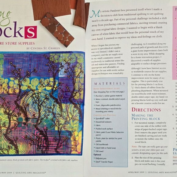 Quilting Arts Magazine April May 2009 Art Quilt Landscapes Collage Piece And Sti - Picture 4 of 14